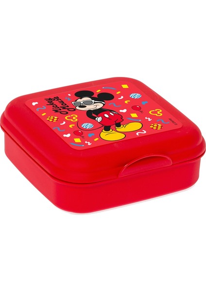 Herevin Gözlüklü Mickey Mouse Kırmızı Sandviç Kutusu Erkek Çocuk