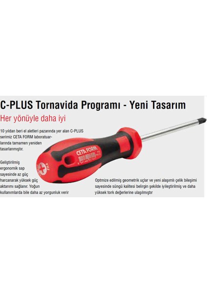 F20-100-125 C-Plus Lokma Uçlu Tornavida 10X125 mm