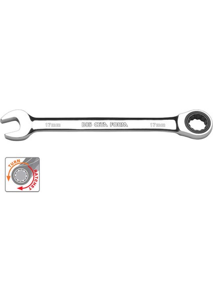 B05-08 8 mm C-Gear Cırcırlı Kombine Anahtarlar Düz