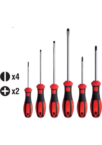 F99-601 6 Parça C-Plus Tornavida Takımı - Düz/yıldız
