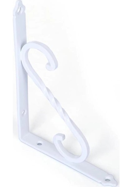 Ferforje Dekoratif Raf Altı Raf Ayağı Beyaz 155 x 230 mm