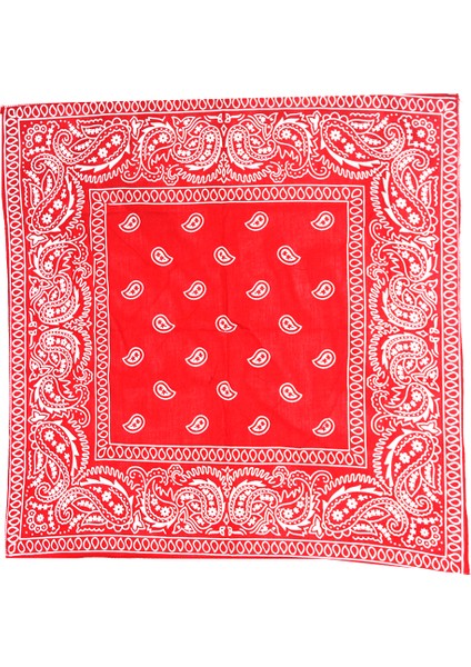 Şal Desenli Kırmızı Bandana