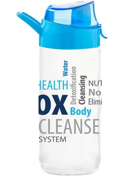 Detox Desenli Mavi Cam Matara 500 ml