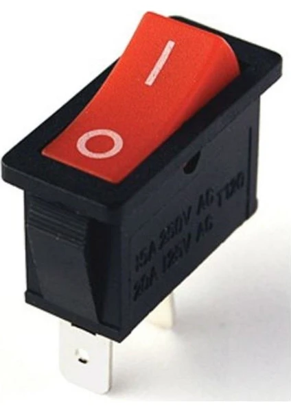 Site Hırdavat Ic-114 Kırmızı Dar Işıksız Anahtar On/Off Switch 2P -