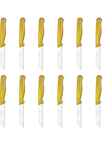 Simli Desen Meyve Bıçağı 12'li Gold