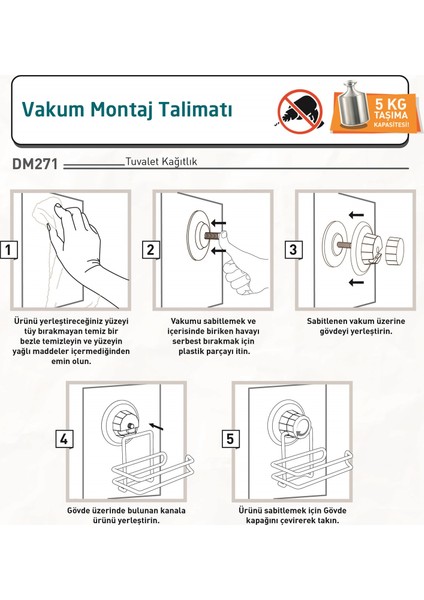 Vakumlu Tuvalet Kağıtlık Bakır DM271