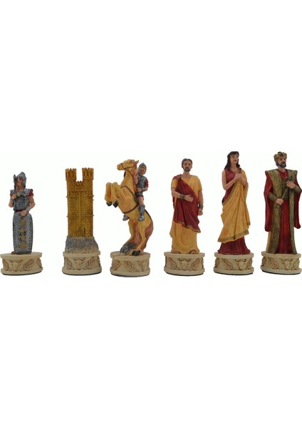 Battal Boy Polyester Truva&Sparta Figürlü Satranç Taşı