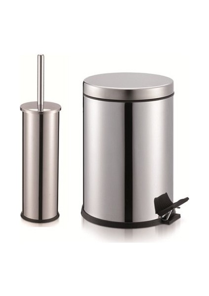 Klozet Fırçası 5 Lt Çöp Kovası İkili Set