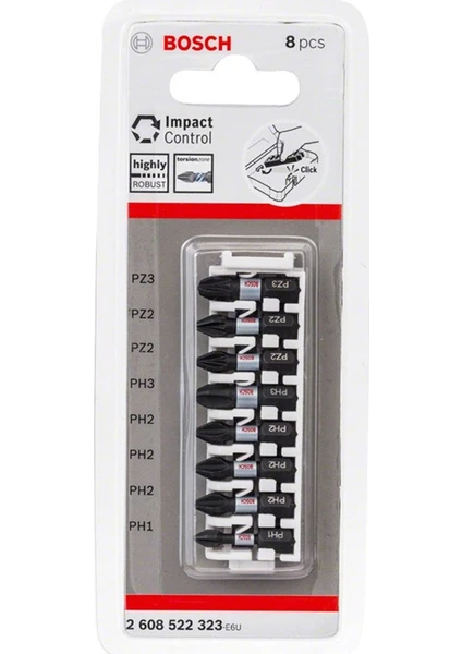 Impact Control Serisi Vidalama Ucu 8'Li Ph1/Ph2 X3/Ph3/Pz2 X2/Pz3 *25Mm - 2608522323