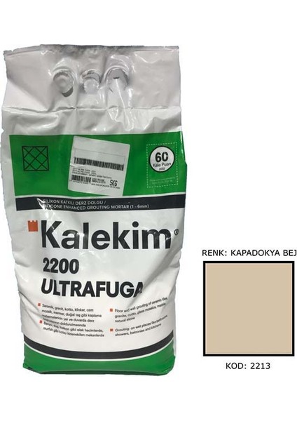 2213 Ultra Fuga Slikonlu Derz Dolgu Kapadokya Bej 5 Kg