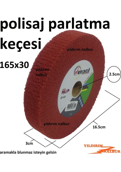 Cila Keçesi Gümüş Sarı Parlatıcı 165Lik Polisaj Kırmızı Mop