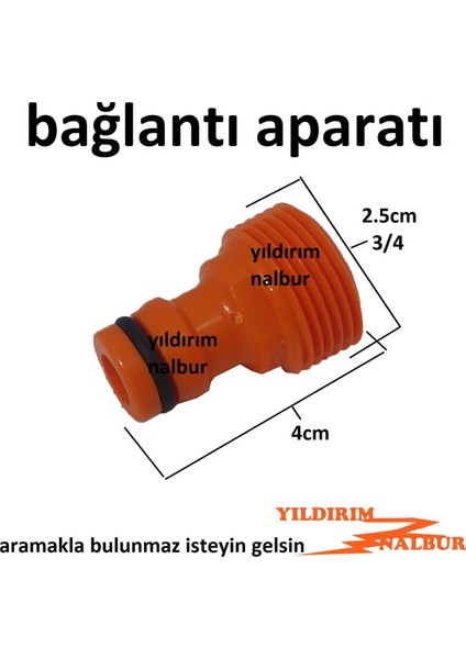 Musluk Hortum Bağlama 2 Adet Aparatı 3/4 3 Çeyrek Plastik Aparat Bahçe Musluk