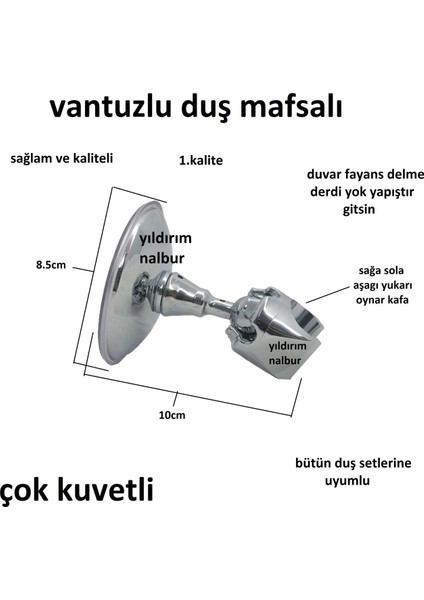 Vantuzlu Duş Mafsalı Fiskiye Oturağı Banyo Duş Seti Aparatı Banyo fiyatları