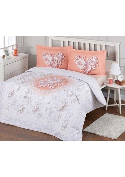 Lively Roses Tek Kişilik Kapitoneli Dört Mevsim Nevresim Takımı