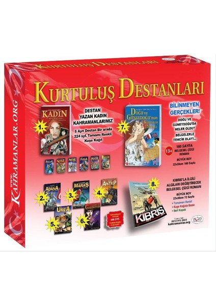 Kurtuluş Destanları Seti - Türk Tarihi Çizgi Romanları