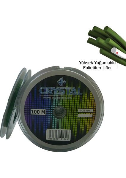 Crystal Hdpe Nano Ipek Misina 4 Kat 0,13 mm 100 mt