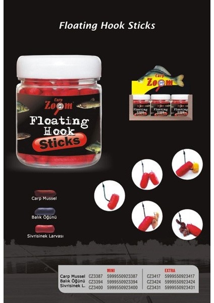 3394 Floating Hook Sticks Mini, Crab-Mussel