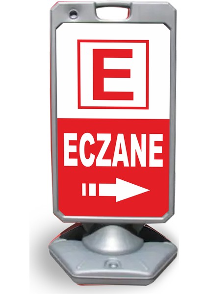 Eczane Reklam ve Yönlendirme Uyarı Dubasi A Tabela Gri