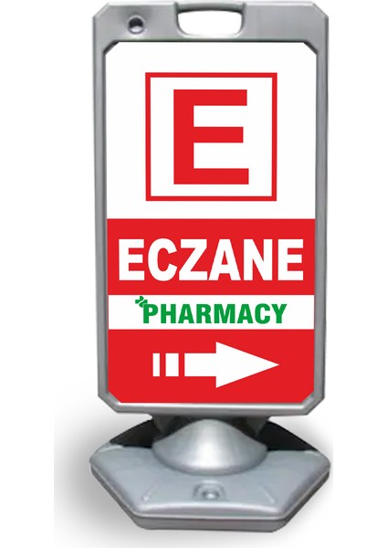 Eczane Pharmacy Reklam ve Yönlendirme Uyarı Dubasi A Tabela Gri