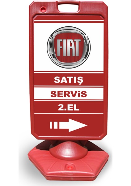 Fiat Reklam ve Yönlendirme Uyarı Dubasi A Tabela Kırmızı