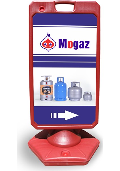 Mogaz Tüp Reklam ve Yönlendirme Uyarı Dubasi A Tabela Kırmızı