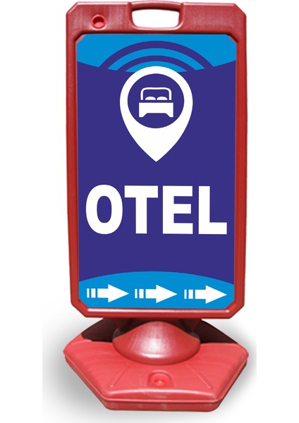 Otel Reklam ve Yönlendirme Uyarı Dubasi A Tabela Kırmızı
