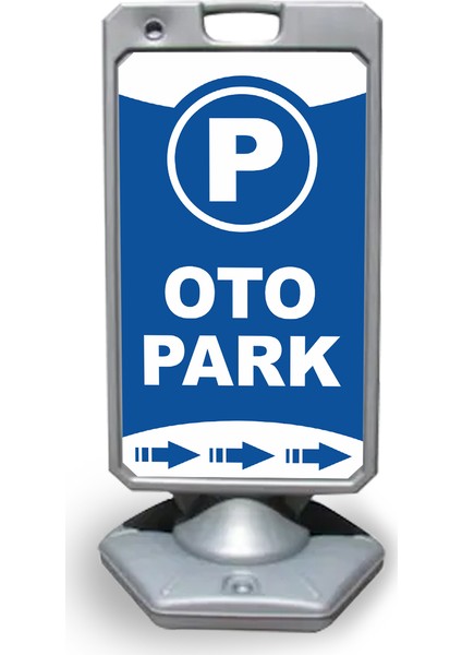 Otopark Reklam ve Yönlendirme Uyarı Dubasi A Tabela Gri