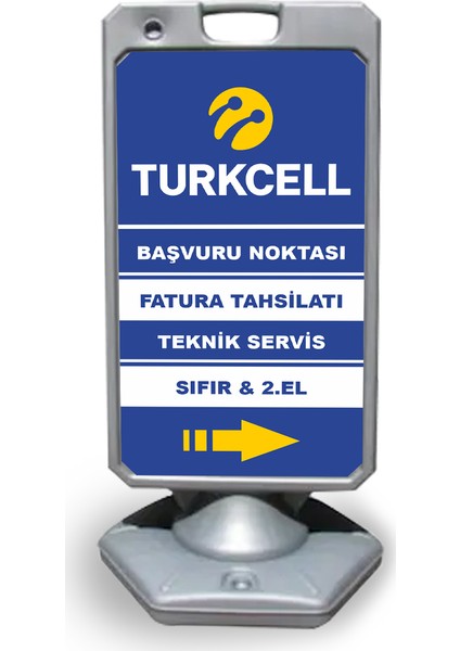 Turkcell Reklam ve Yönlendirme Uyarı Dubasi A Tabela Gri