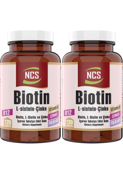 Biotin L-Sistein Çinko 120 Tablet x 2 Adet