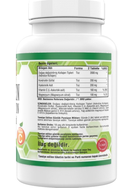Collagen Chondroitin 2 Kutu 360 Tablet Hyaluronic Acid Vitamin C Magnezyum Sitrat fiyatları