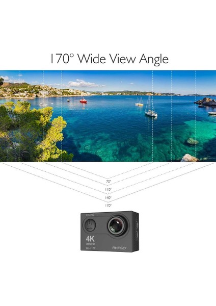 EK7000 4 K Wifi Action Camera Ultra HD Su Geçirmez Dv Kamera 12MP 170 Derece Geniş Açı