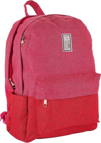 10015 Keten Kız Kolej Okul Çantası Pembe Kırmızı