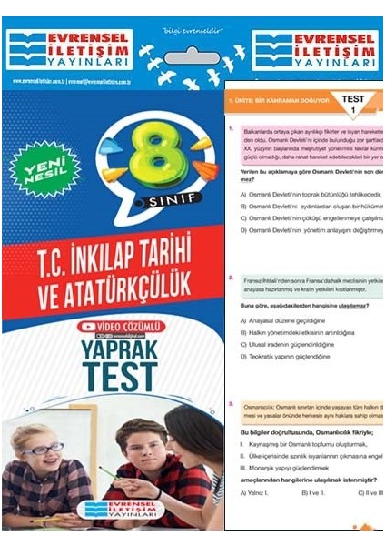 8.Sınıf İnkılap Tarihi Ve Atatürkçülük Yeni Nesil Yaprak Test