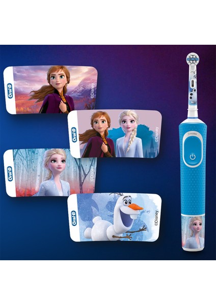 Çocuklar İçin Şarj Edilebilir Diş Fırçası D100 Vitality Frozen Özel Seri + Seyahat Kabı fırsatları