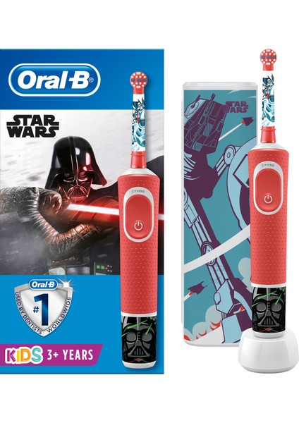 D100 Vitality Star Wars Özel Seri Çocuklar İçin Şarj Edilebilir Diş Fırçası + Seyahat Kabı Hediyeli