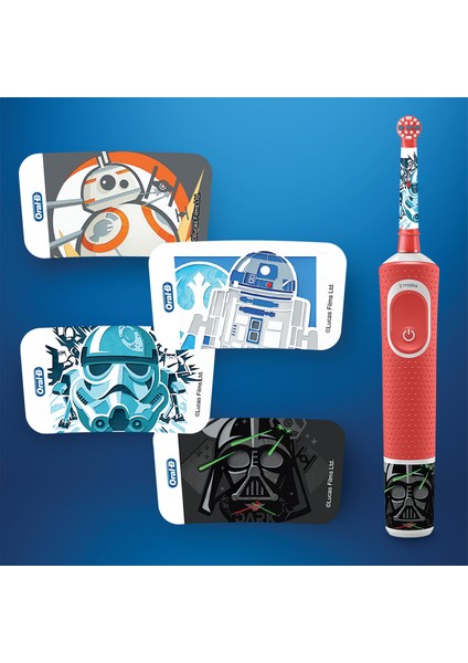 D100 Vitality Star Wars Özel Seri Çocuklar İçin Şarj Edilebilir Diş Fırçası + Seyahat Kabı Hediyeli
