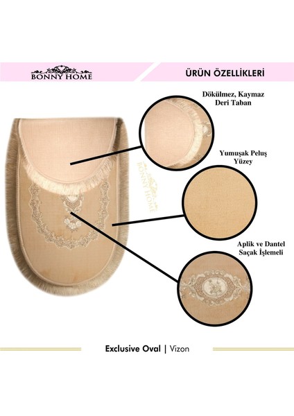 Exclusive Oval Vizon 2'li Klozet Takımı Çeyizlik Banyo Halısı Paspası Seti modelleri