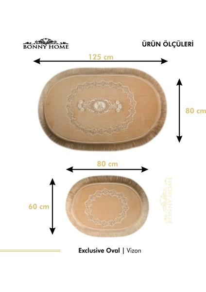Exclusive Oval Vizon 2'li Klozet Takımı Çeyizlik Banyo Halısı Paspası Seti fırsatları
