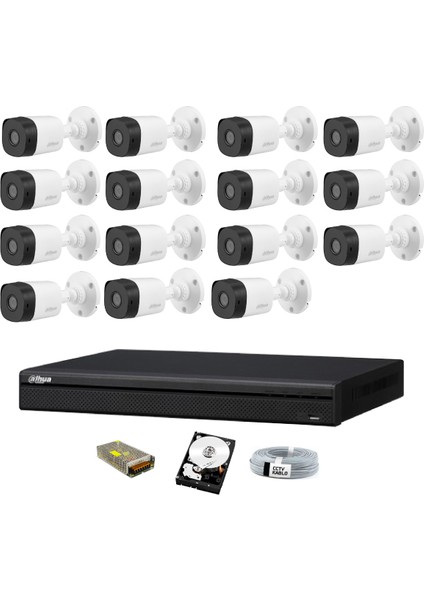 15 Kameralı Güvenlik Sistemi Dış-Mekan-Hdd-Jack-Bnc-Konnektör Proje Kamera