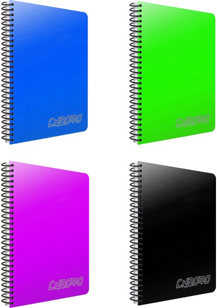 Chromo A4 80 Yp. Pp Kapak Spiralli Defter - Kareli 4'lü