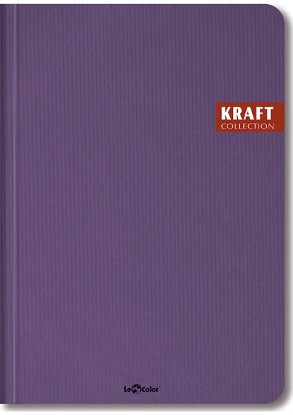 Le Color Kraft Ciltli 17 x 24 Kareli Defter Mor