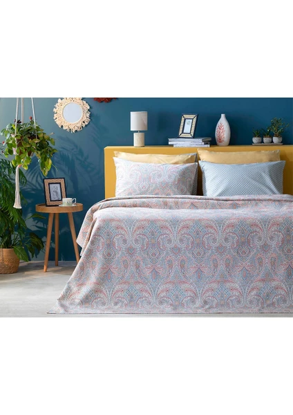 English Home Boho Chic Baskılı Tek Kişilik Pike Takımı 150 x 220 cm Bej