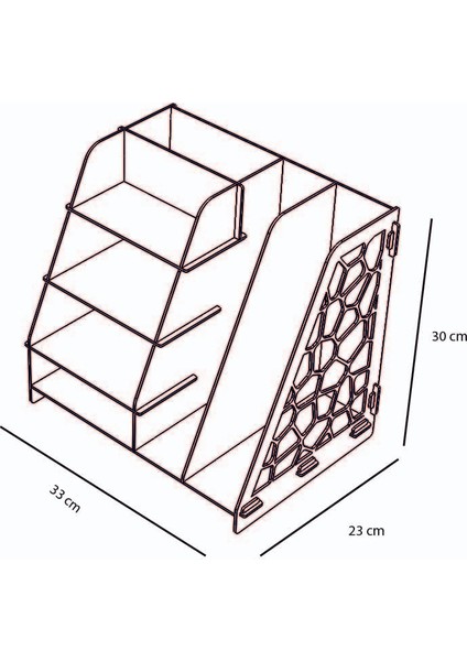 Kuk Design Voronoi Masaüstü Organizer Düzenleyici A4 Evrak Rafı Beyaz