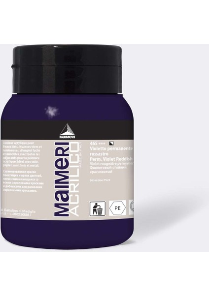 Akrilik Boya 500 ml No: 465 Permanent Violet Red