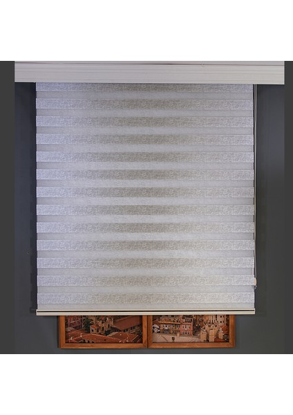 Zebra Perde Gri Kalın Hasır Bamboo 70 x 200 cm