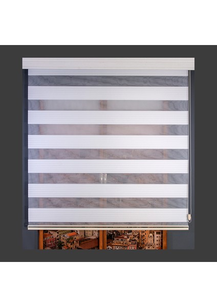 Zebra Perde Geniş Krem Plise 70 x 200 cm