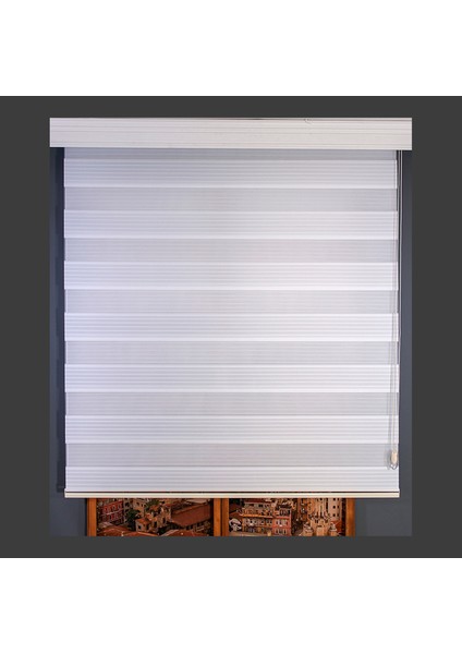 Zebra Perde Geniş Krem Plise 70 x 200 cm