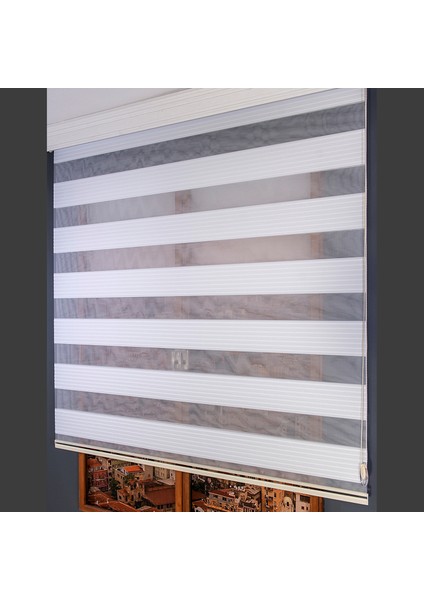 Zebra Perde Geniş Krem Plise 70 x 200 cm