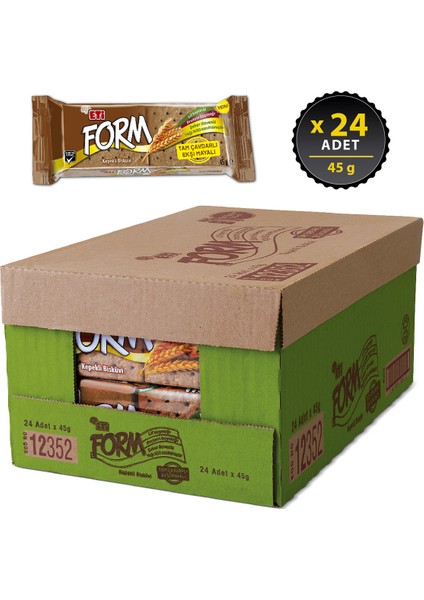 Form Tam Çavdarlı Ekşi Mayalı Kepekli Bisküvi 45 g x 24 Adet