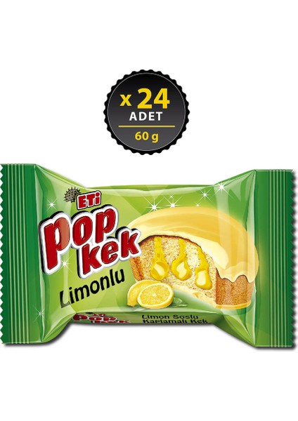 Popkek Limonlu Kek 60 g x 24 Adet